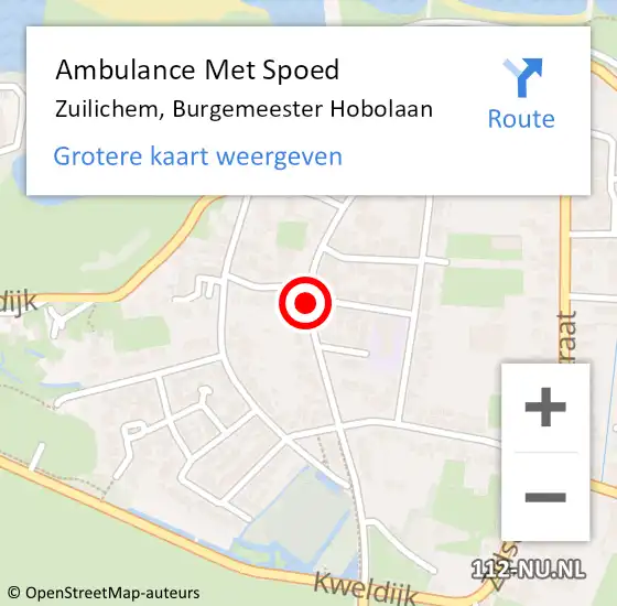 Locatie op kaart van de 112 melding: Ambulance Met Spoed Naar Zuilichem, Burgemeester Hobolaan op 24 april 2019 14:34