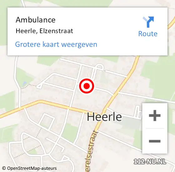 Locatie op kaart van de 112 melding: Ambulance Heerle, Elzenstraat op 24 april 2019 15:03