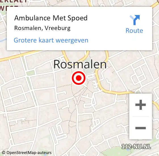 Locatie op kaart van de 112 melding: Ambulance Met Spoed Naar Rosmalen, Vreeburg op 24 april 2019 15:25