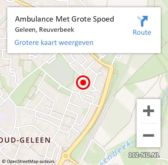 Locatie op kaart van de 112 melding: Ambulance Met Grote Spoed Naar Geleen, Reuverbeek op 30 maart 2014 13:14