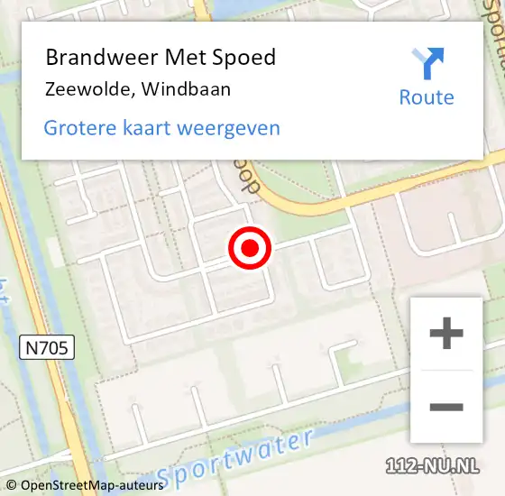 Locatie op kaart van de 112 melding: Brandweer Met Spoed Naar Zeewolde, Windbaan op 24 april 2019 16:32