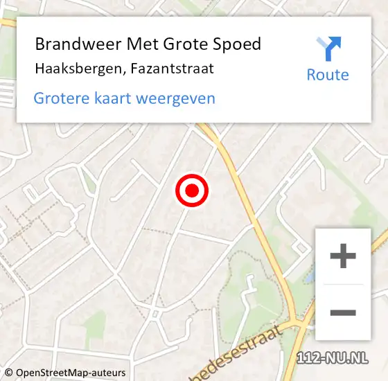 Locatie op kaart van de 112 melding: Brandweer Met Grote Spoed Naar Haaksbergen, Fazantstraat op 24 april 2019 17:27