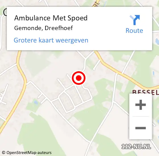 Locatie op kaart van de 112 melding: Ambulance Met Spoed Naar Gemonde, Dreefhoef op 24 april 2019 18:13