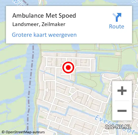 Locatie op kaart van de 112 melding: Ambulance Met Spoed Naar Landsmeer, Zeilmaker op 24 april 2019 18:31