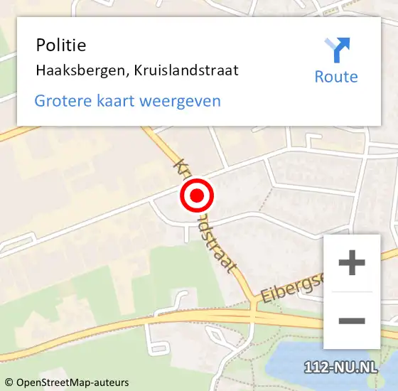 Locatie op kaart van de 112 melding: Politie Haaksbergen, Kruislandstraat op 24 april 2019 20:08