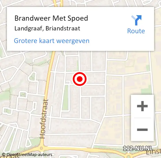 Locatie op kaart van de 112 melding: Brandweer Met Spoed Naar Landgraaf, Briandstraat op 24 april 2019 20:44