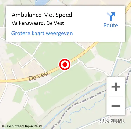 Locatie op kaart van de 112 melding: Ambulance Met Spoed Naar Valkenswaard, De Vest op 24 april 2019 21:02