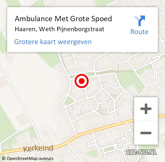 Locatie op kaart van de 112 melding: Ambulance Met Grote Spoed Naar Haaren, Weth Pijnenborgstraat op 27 september 2013 05:56