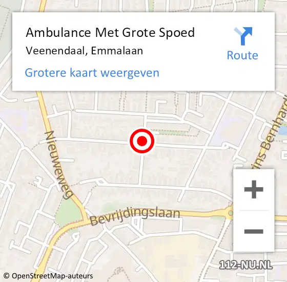 Locatie op kaart van de 112 melding: Ambulance Met Grote Spoed Naar Veenendaal, Emmalaan op 24 april 2019 21:22