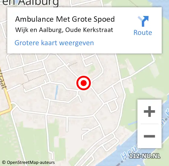 Locatie op kaart van de 112 melding: Ambulance Met Grote Spoed Naar Wijk en Aalburg, Oude Kerkstraat op 24 april 2019 21:32