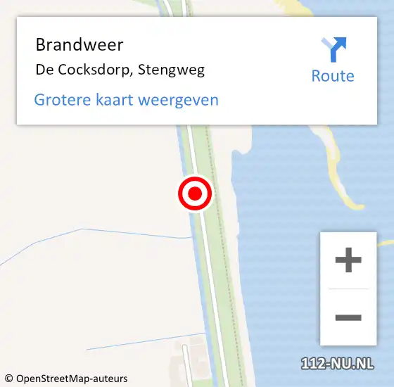 Locatie op kaart van de 112 melding: Brandweer De Cocksdorp, Stengweg op 24 april 2019 21:35