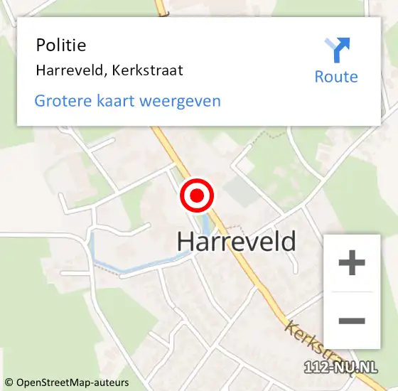 Locatie op kaart van de 112 melding: Politie Harreveld, Kerkstraat op 24 april 2019 21:38