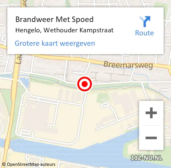 Locatie op kaart van de 112 melding: Brandweer Met Spoed Naar Hengelo, Wethouder Kampstraat op 24 april 2019 21:39