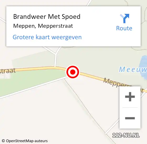 Locatie op kaart van de 112 melding: Brandweer Met Spoed Naar Meppen, Mepperstraat op 24 april 2019 21:43