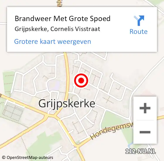 Locatie op kaart van de 112 melding: Brandweer Met Grote Spoed Naar Grijpskerke, Cornelis Visstraat op 24 april 2019 21:51