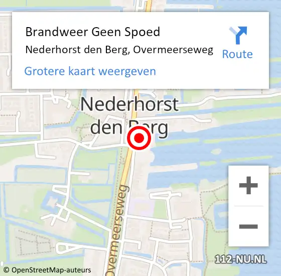 Locatie op kaart van de 112 melding: Brandweer Geen Spoed Naar Nederhorst den Berg, Overmeerseweg op 30 maart 2014 13:57