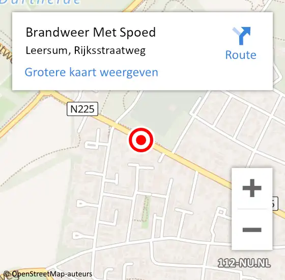 Locatie op kaart van de 112 melding: Brandweer Met Spoed Naar Leersum, Rijksstraatweg op 24 april 2019 23:19