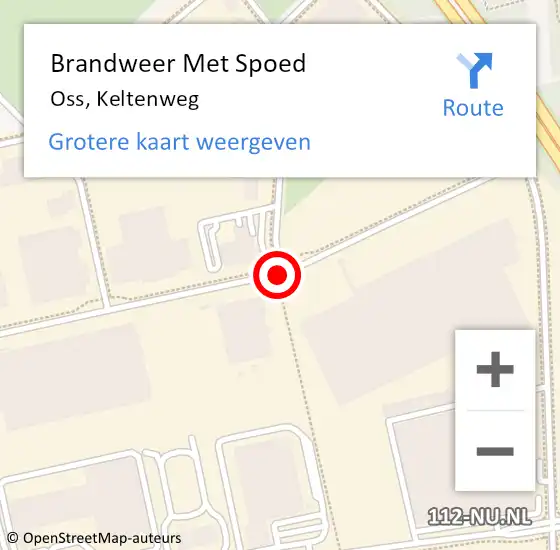 Locatie op kaart van de 112 melding: Brandweer Met Spoed Naar Oss, Keltenweg op 25 april 2019 00:20