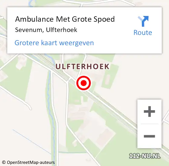 Locatie op kaart van de 112 melding: Ambulance Met Grote Spoed Naar Sevenum, Ulfterhoek op 30 maart 2014 14:15