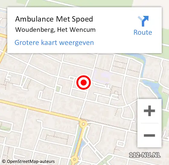 Locatie op kaart van de 112 melding: Ambulance Met Spoed Naar Woudenberg, Het Wencum op 30 maart 2014 14:21