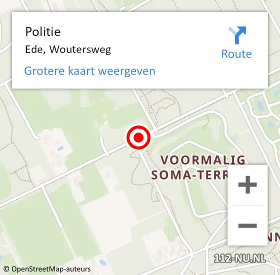 Locatie op kaart van de 112 melding: Politie Ede, Woutersweg op 25 april 2019 08:01