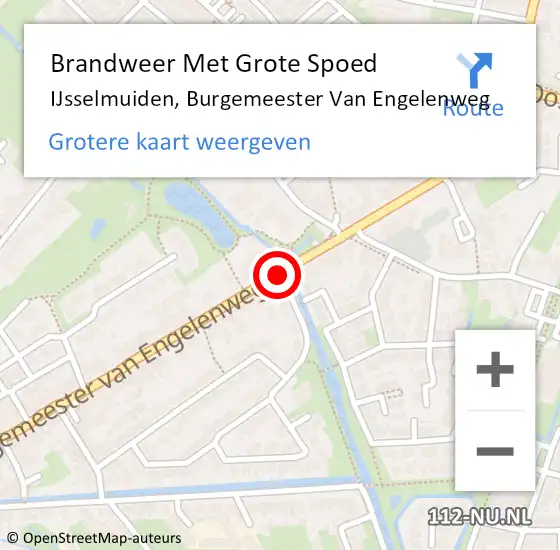 Locatie op kaart van de 112 melding: Brandweer Met Grote Spoed Naar IJsselmuiden, Burgemeester van Engelenweg op 25 april 2019 08:22