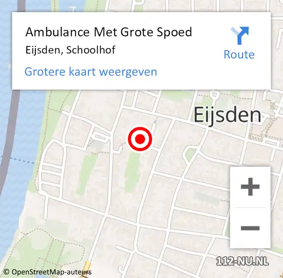 Locatie op kaart van de 112 melding: Ambulance Met Grote Spoed Naar Eijsden, Schoolhof op 30 maart 2014 14:52