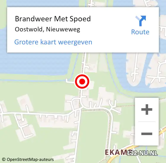 Locatie op kaart van de 112 melding: Brandweer Met Spoed Naar Oostwold, Nieuweweg op 25 april 2019 10:12