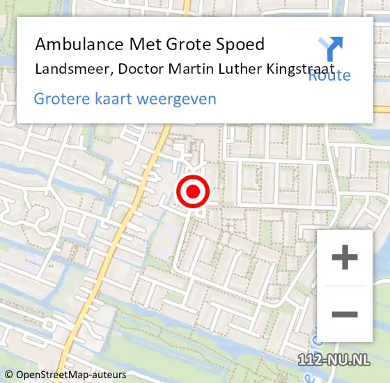 Locatie op kaart van de 112 melding: Ambulance Met Grote Spoed Naar Landsmeer, Doctor Martin Luther Kingstraat op 25 april 2019 10:38