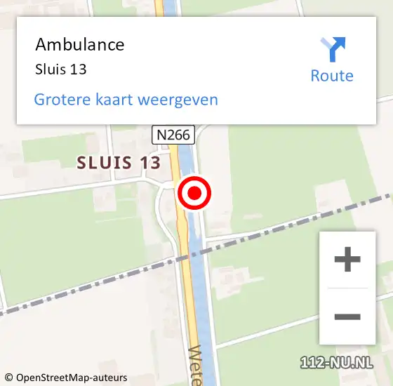 Locatie op kaart van de 112 melding: Ambulance Sluis 13 op 30 maart 2014 15:10