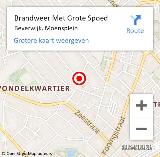 Locatie op kaart van de 112 melding: Brandweer Met Grote Spoed Naar Beverwijk, Moensplein op 25 april 2019 12:36