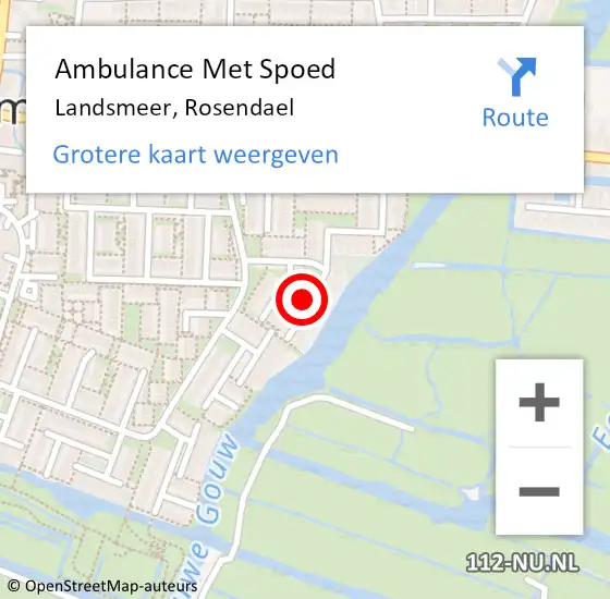 Locatie op kaart van de 112 melding: Ambulance Met Spoed Naar Landsmeer, Rosendael op 25 april 2019 12:57