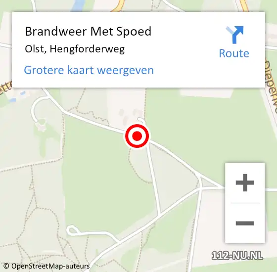 Locatie op kaart van de 112 melding: Brandweer Met Spoed Naar Olst, Hengforderweg op 25 april 2019 14:22