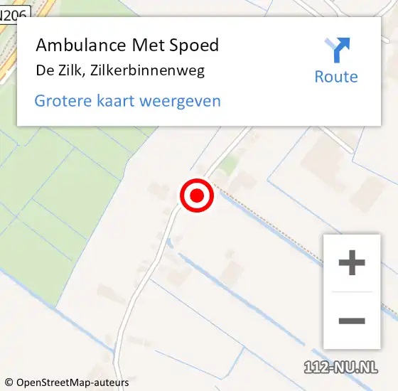 Locatie op kaart van de 112 melding: Ambulance Met Spoed Naar De Zilk, Zilkerbinnenweg op 30 maart 2014 15:26