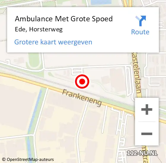 Locatie op kaart van de 112 melding: Ambulance Met Grote Spoed Naar Ede, Horsterweg op 25 april 2019 15:28