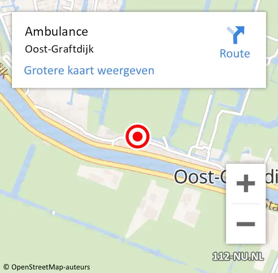 Locatie op kaart van de 112 melding: Ambulance Oost-Graftdijk op 25 april 2019 16:46