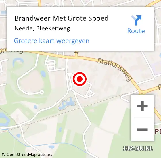 Locatie op kaart van de 112 melding: Brandweer Met Grote Spoed Naar Neede, Bleekenweg op 25 april 2019 20:41