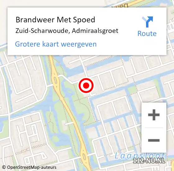 Locatie op kaart van de 112 melding: Brandweer Met Spoed Naar Zuid-Scharwoude, Admiraalsgroet op 25 april 2019 21:00