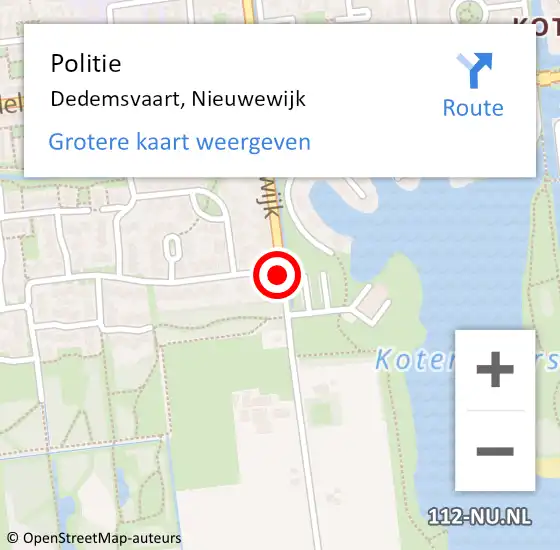 Locatie op kaart van de 112 melding: Politie Dedemsvaart, Nieuwewijk op 25 april 2019 23:01