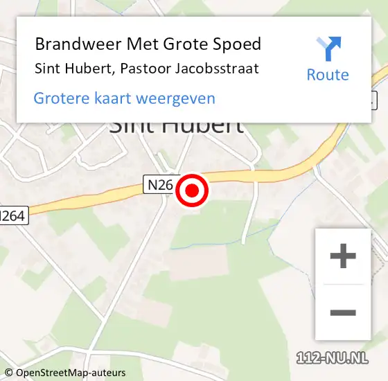 Locatie op kaart van de 112 melding: Brandweer Met Grote Spoed Naar Sint Hubert, Pastoor Jacobsstraat op 25 april 2019 23:18