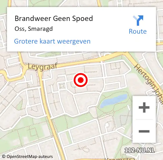 Locatie op kaart van de 112 melding: Brandweer Geen Spoed Naar Oss, Smaragd op 25 april 2019 23:54