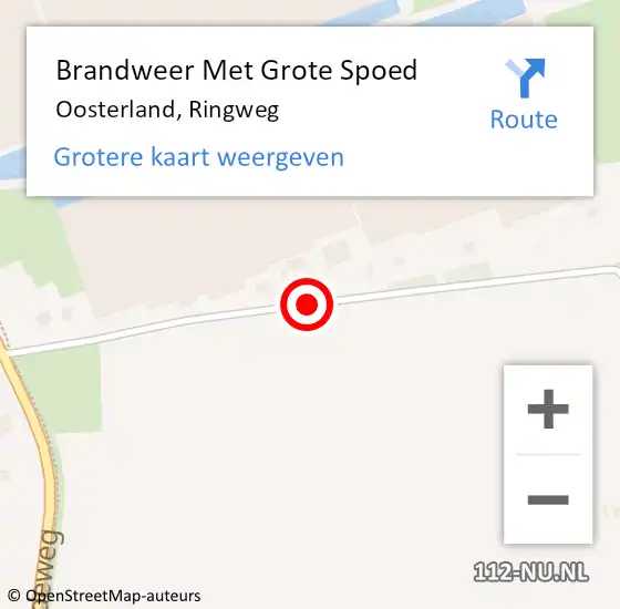 Locatie op kaart van de 112 melding: Brandweer Met Grote Spoed Naar Oosterland, Ringweg op 26 april 2019 00:24