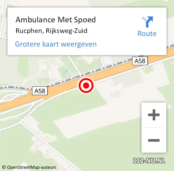 Locatie op kaart van de 112 melding: Ambulance Met Spoed Naar Rucphen, Rijksweg-Zuid op 26 april 2019 05:24