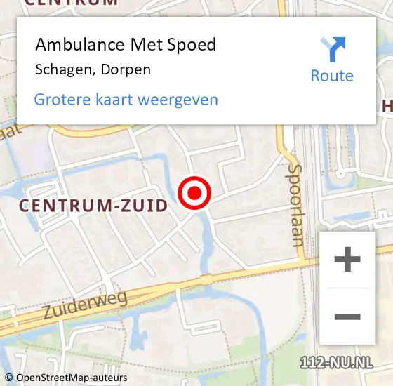 Locatie op kaart van de 112 melding: Ambulance Met Spoed Naar Schagen, Dorpen op 26 april 2019 05:27