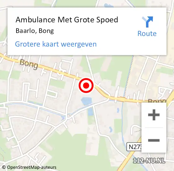 Locatie op kaart van de 112 melding: Ambulance Met Grote Spoed Naar Baarlo, Bong op 30 maart 2014 16:46