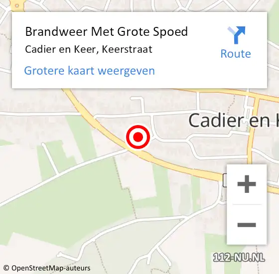 Locatie op kaart van de 112 melding: Brandweer Met Grote Spoed Naar Cadier en Keer, Keerstraat op 26 april 2019 08:38