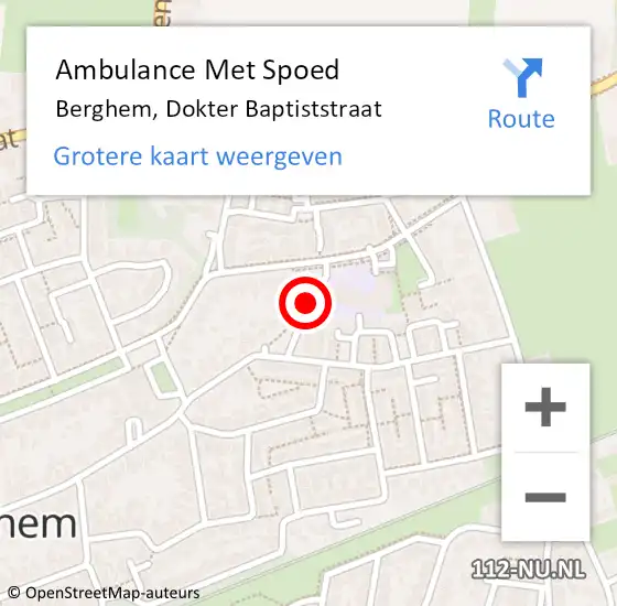 Locatie op kaart van de 112 melding: Ambulance Met Spoed Naar Berghem, Dokter Baptiststraat op 26 april 2019 09:54