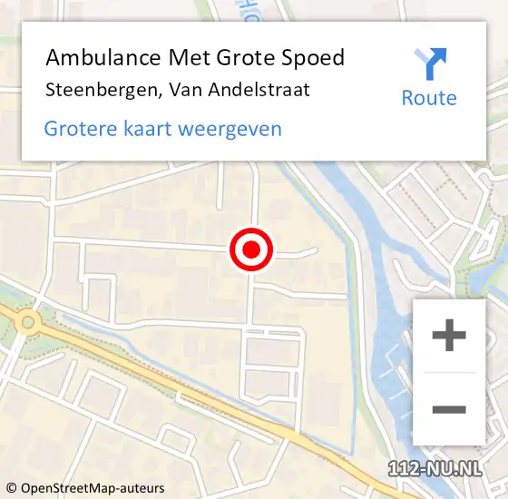 Locatie op kaart van de 112 melding: Ambulance Met Grote Spoed Naar Steenbergen, Van Andelstraat op 26 april 2019 11:03