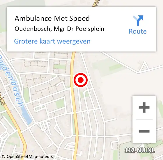 Locatie op kaart van de 112 melding: Ambulance Met Spoed Naar Oudenbosch, Mgr Dr Poelsplein op 26 april 2019 11:51