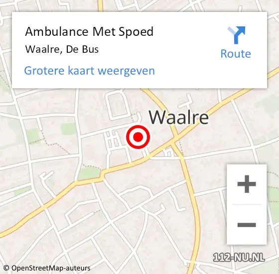 Locatie op kaart van de 112 melding: Ambulance Met Spoed Naar Waalre, De Bus op 26 april 2019 13:09